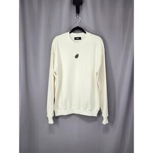 Tier Mens 2XL Off White Crewneck Sweatshirt Embroidered Claw Scratch Pullover